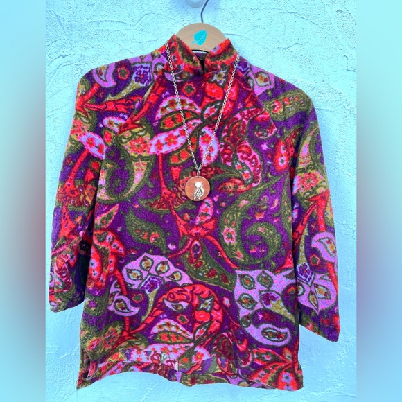 Vintage Tops - Vintage 60’s Flower Child Groovy Tunic Blouse/ Vintage Boho Hippie Paisley Top